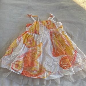 GAP Kids Dress - White with Orange and Yellow Floral